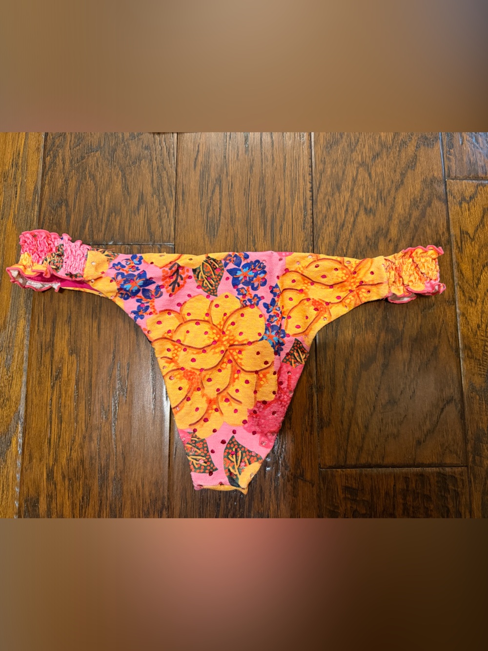 FARM Rio Pink & Orange Floral Ruffle Bikini - Picture 3 of 5